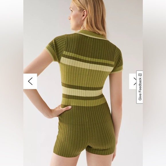 Urban Outfitters BDG Striped Knit Sweater Romper Jumper Blue Retro Y2K Medium - Picture 4 of 4